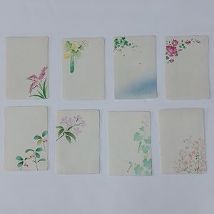 8 Japanese Made in Japan Traditional Washi Paper Art Postcards Flowers Seasons